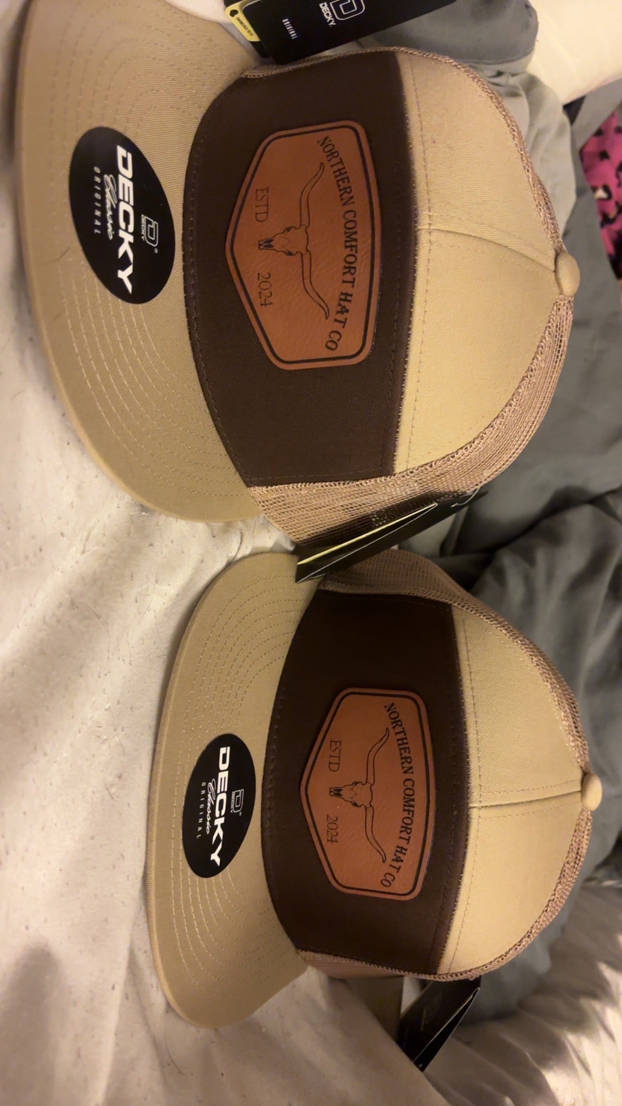 NCHC brown and tan 7 panel hat